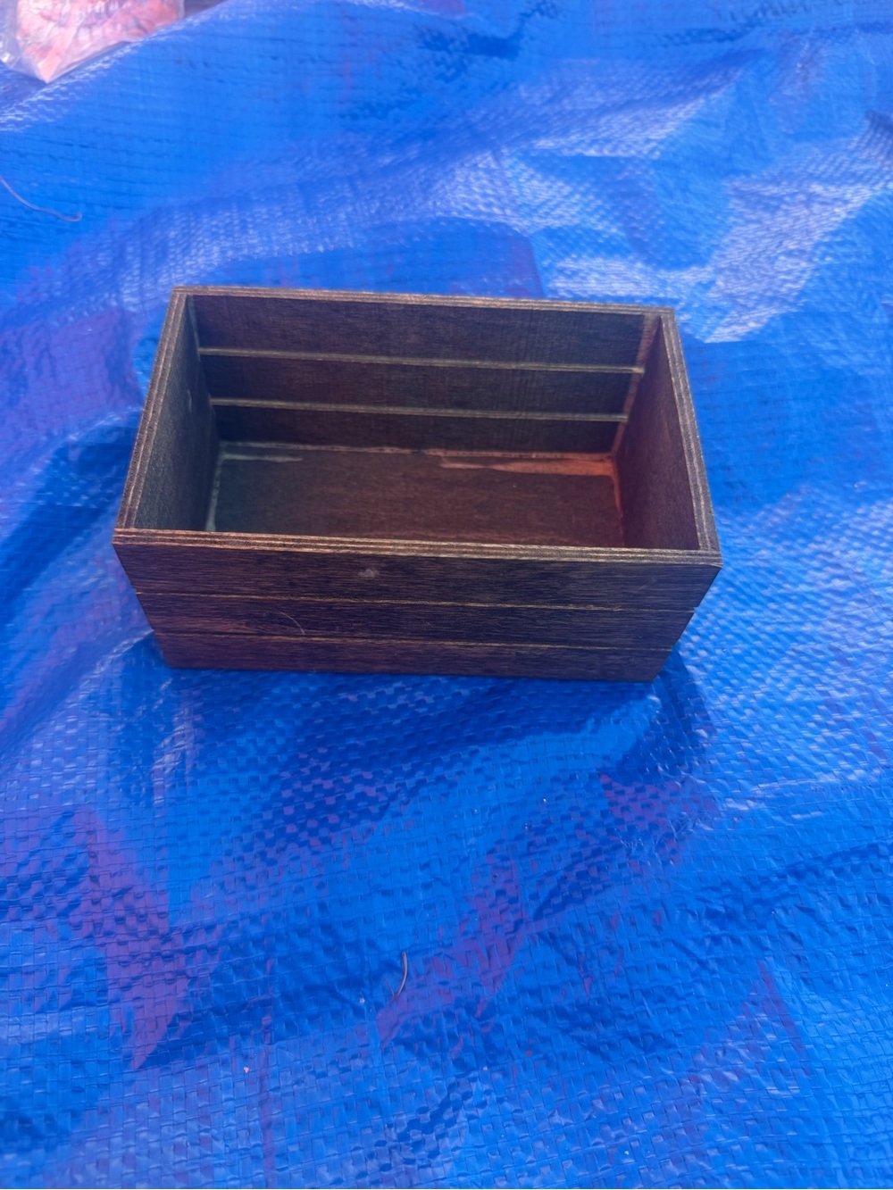 Rustic Dark Brown Wooden Storage Crate - Versatile Organizer